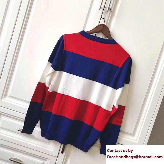 Gucci Blue/Red/White Stripe Sweatshirt Panther 2017 - Click Image to Close