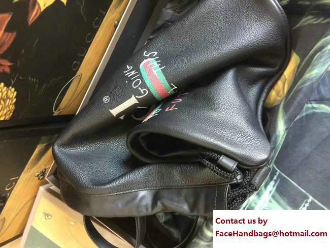 Gucci Coco Capitan Vintage Logo Backpack Bag 494053 Black 2017 - Click Image to Close