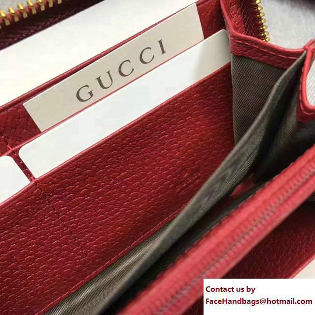 Gucci Courrier Zip Around Wallet 473909 GG Supreme Red 2017 - Click Image to Close