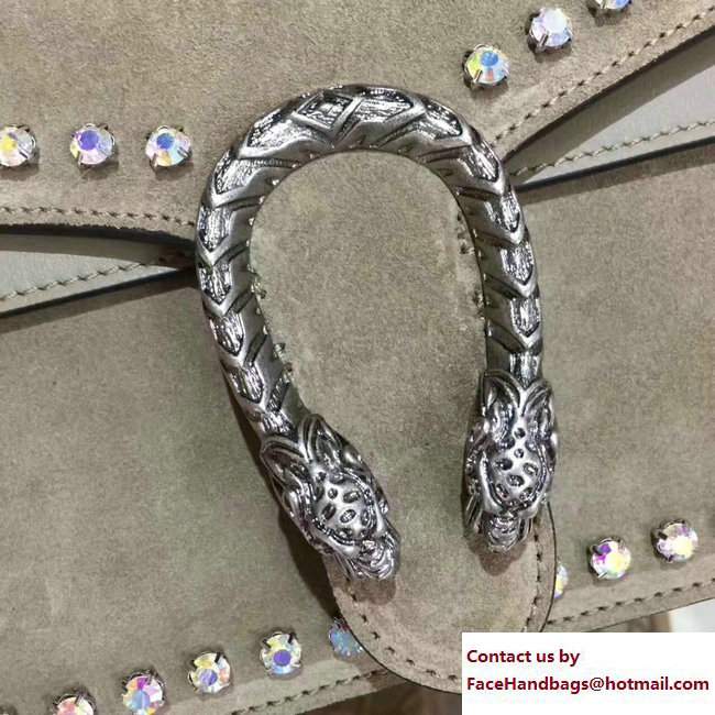 Gucci Crystals Dionysus Suede Shoulder Small Bag 400249 Apricot 2017