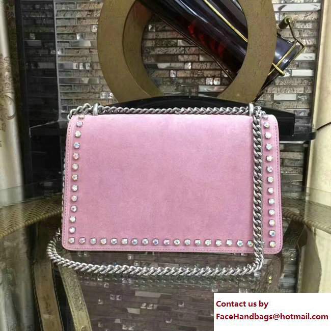 Gucci Crystals Dionysus Suede Shoulder Small Bag 400249 Pink 2017 - Click Image to Close