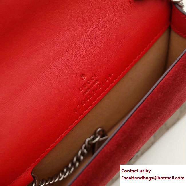 Gucci Dionysus Chain Super Mini Bag 476432 GG Red Blooms 2017 - Click Image to Close