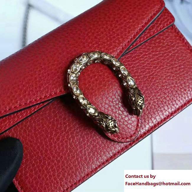 Gucci Dionysus Chain Super Mini Bag 476432 Leather Red 2017