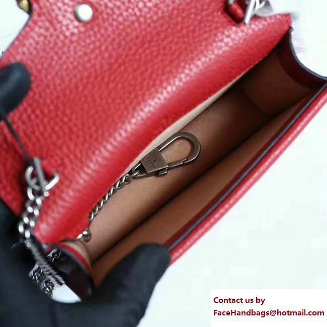 Gucci Dionysus Chain Super Mini Bag 476432 Leather Red 2017 - Click Image to Close