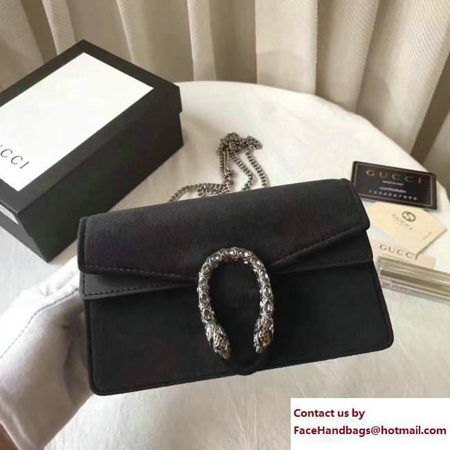Gucci Dionysus Chain Super Mini Bag 476432 Velvet Black 2017