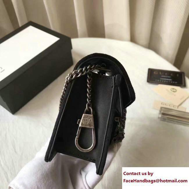 Gucci Dionysus Chain Super Mini Bag 476432 Velvet Black 2017