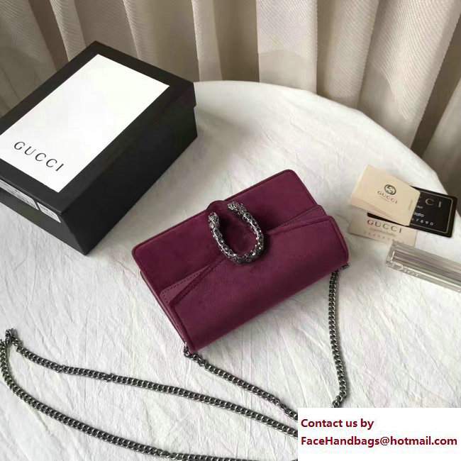 Gucci Dionysus Chain Super Mini Bag 476432 Velvet Bordeaux 2017 - Click Image to Close