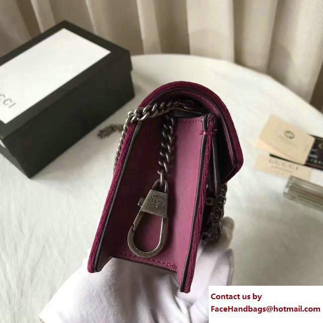 Gucci Dionysus Chain Super Mini Bag 476432 Velvet Bordeaux 2017