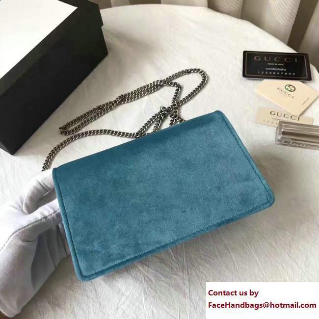 Gucci Dionysus Chain Super Mini Bag 476432 Velvet Peacock Blue 2017 - Click Image to Close