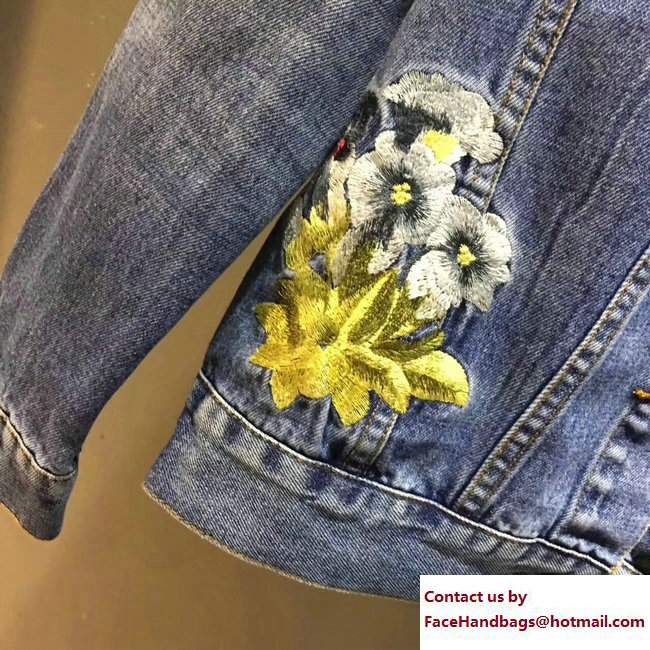 Gucci Flower Embroidered Denim Jacket Hollywood 2017