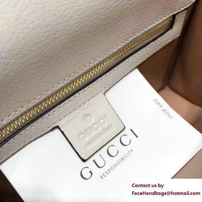Gucci Fox Head Broche Shoulder Bag 466433 Leather White 2017 - Click Image to Close