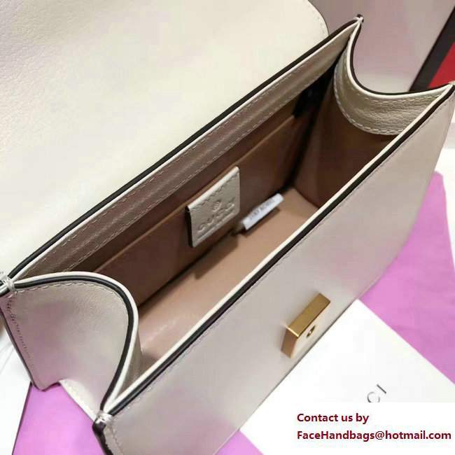 Gucci Fox Head Broche Top Handle Mini Bag 466428 Leather White 2017 - Click Image to Close