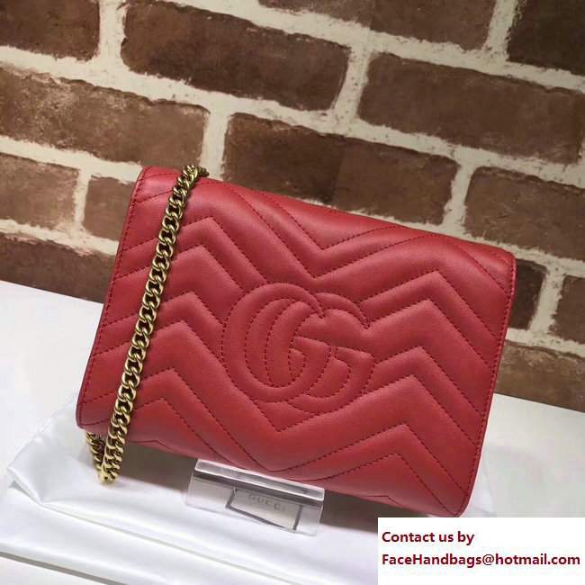 Gucci GG Marmont Matelasse Chevron Mini Bag 474575 Red 2017 - Click Image to Close