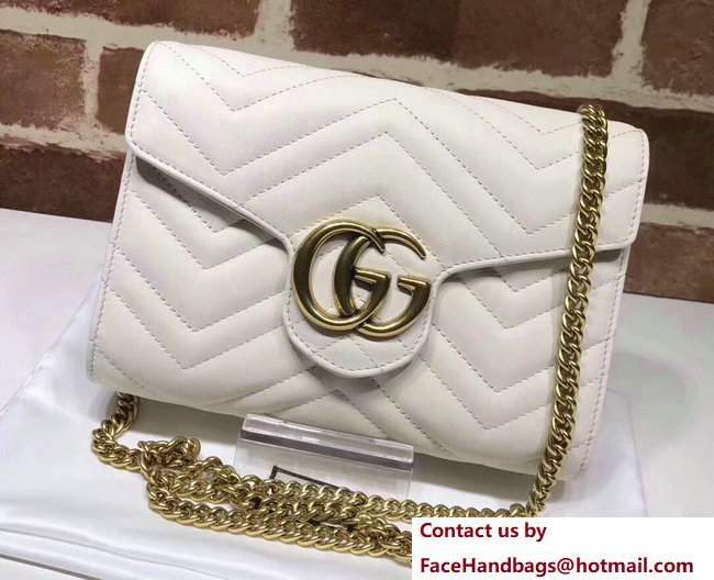 Gucci GG Marmont Matelasse Chevron Mini Bag 474575 White 2017
