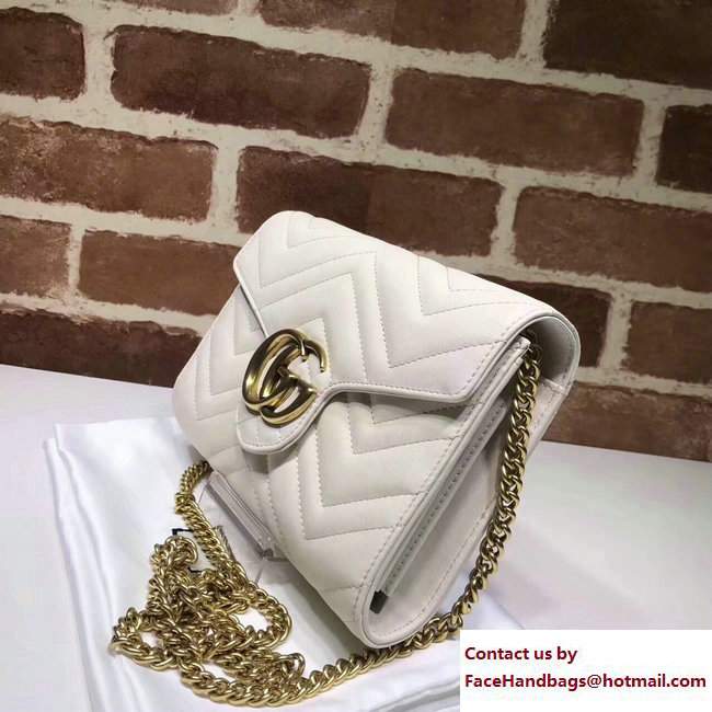 Gucci GG Marmont Matelasse Chevron Mini Bag 474575 White 2017