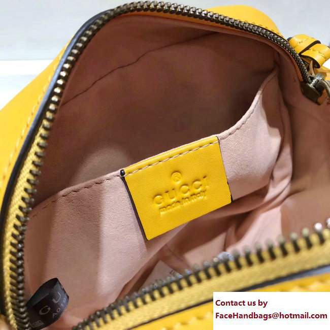 Gucci GG Marmont Matelasse Chevron Mini Chain Shoulder Camera Bag 448065 Yellow 2017 - Click Image to Close