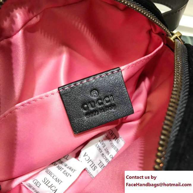 Gucci GG Marmont Matelasse Velvet Belt Bag 476434 Black 2017