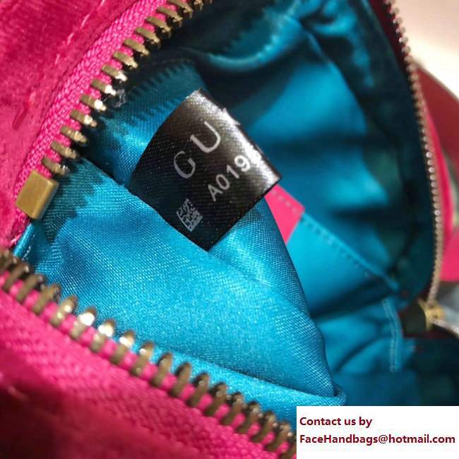 Gucci GG Marmont Matelasse Velvet Belt Bag 476434 Fuchsia 2017
