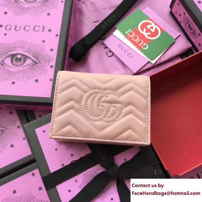 Gucci GG Marmont Metal Animal Insects Studs Card Case 466492 Cicadas Nude Pink 2017