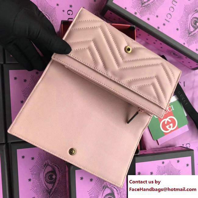 Gucci GG Marmont Metal Animal Insects Studs Continental Wallet 443436 Nude Pink 2017 - Click Image to Close