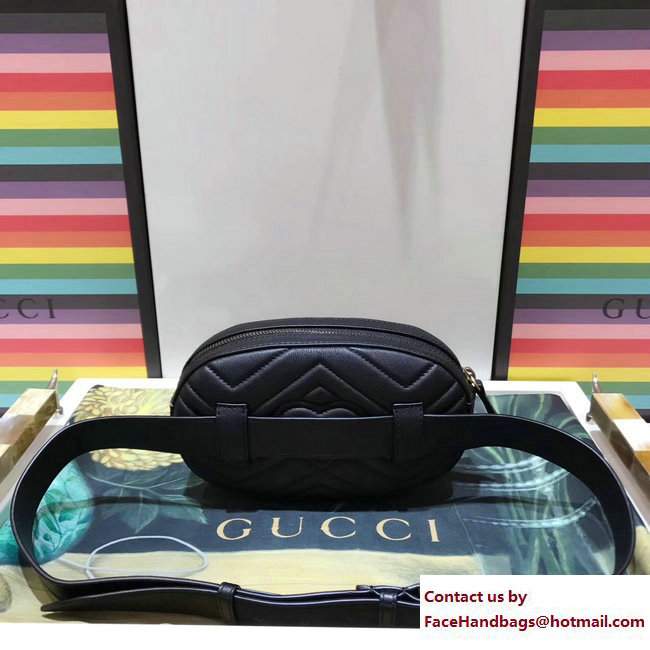 Gucci GG Marmont Metal Animal Insects Studs Leather Belt Bag 491294 Black 2017 - Click Image to Close