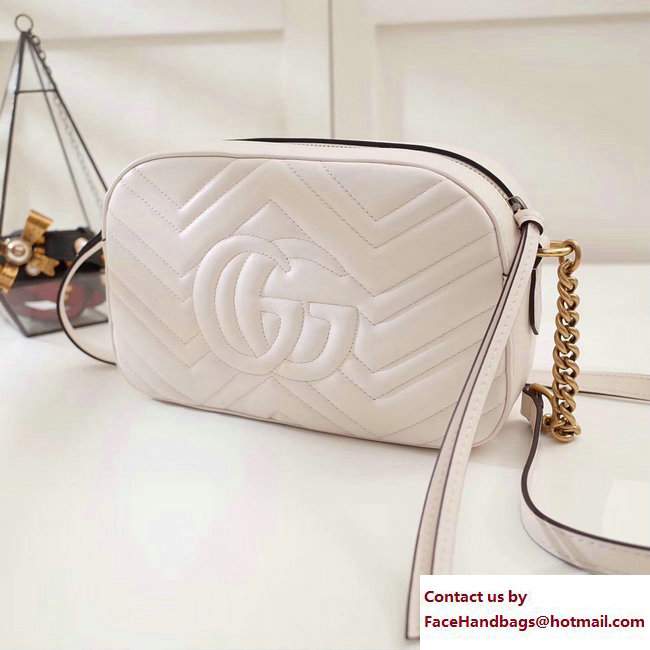 Gucci GG Marmont Metal Animal Insects Studs Shoulder Small Bag 447632 White 2017 - Click Image to Close