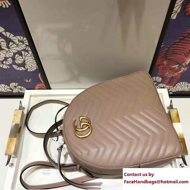 Gucci GG Marmont Quilted Leather Backpack 476671 Nude 2017