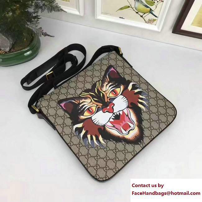 Gucci GG Supreme Messenger Medium Bag 406408 Angry Cat 2017