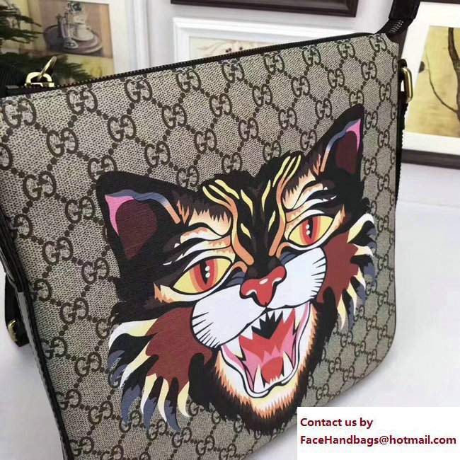 Gucci GG Supreme Messenger Medium Bag 406408 Angry Cat 2017 - Click Image to Close