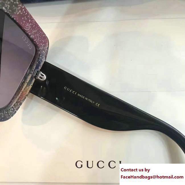 Gucci Glitter Square-Frame Acetate Sunglasses 461705 06 2017