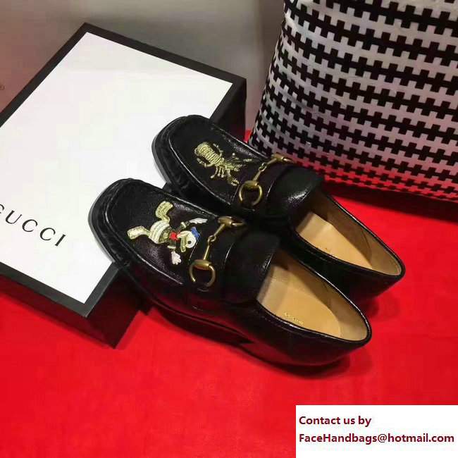 Gucci Heel 5.5cm Square Toe Horsebit Loafers 460826 Donald Duck and Lobster 2017 - Click Image to Close
