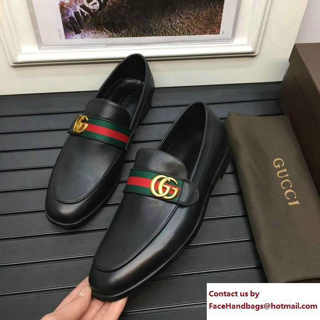 Gucci Leather Men's Loafer 428609 GG Web - Click Image to Close