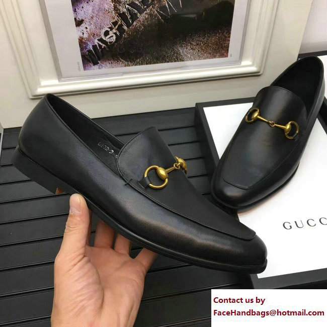 Gucci Leather Men's Loafer Horsebit 407314 Black