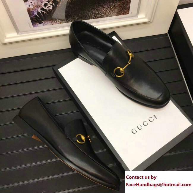 Gucci Leather Men's Loafer Horsebit 407314 Black