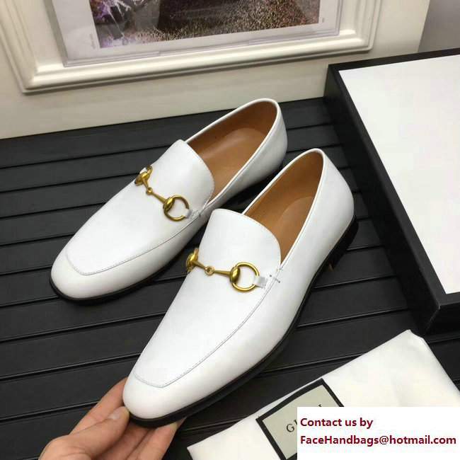 Gucci Leather Men's Loafer Horsebit 407314 White - Click Image to Close