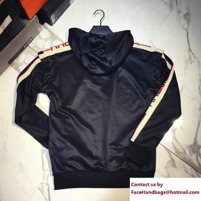 Gucci Logo Stripe Technical Jersey Sweatshirt Black 475354 2017
