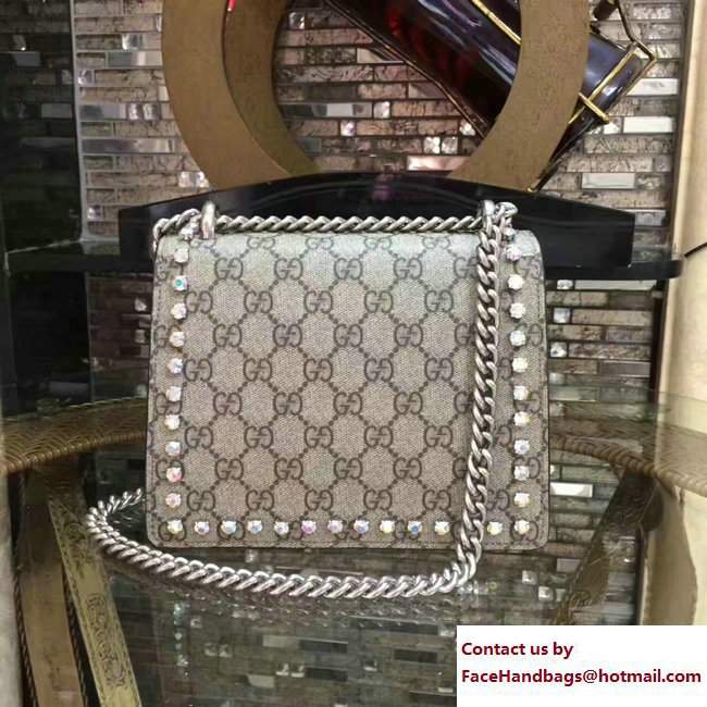 Gucci Mini Dionysus Crystal GG Supreme Canvas Shoulder Bag 421970 Apricot 2017