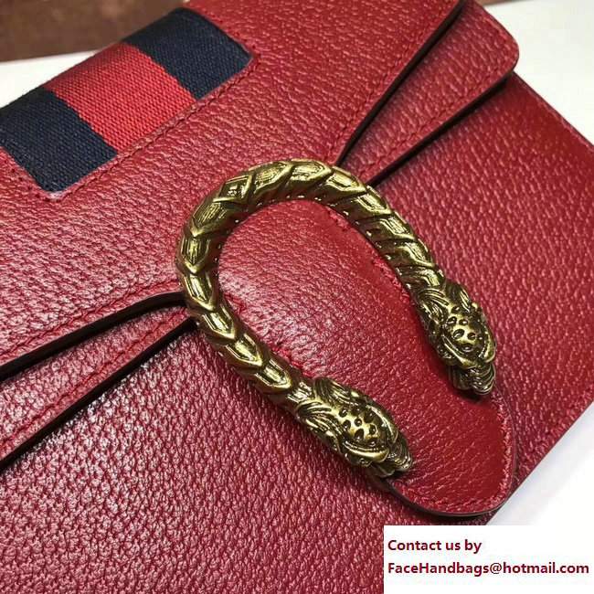 Gucci Mini Dionysus Web Leather Shoulder Bag 421970 Red 2017 - Click Image to Close
