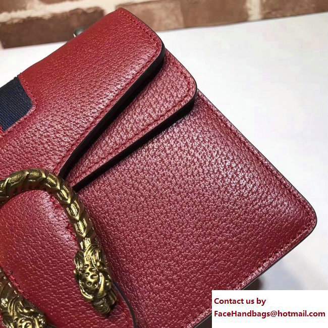 Gucci Mini Dionysus Web Leather Shoulder Bag 421970 Red 2017 - Click Image to Close