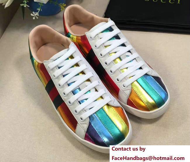 Gucci Multicolor Stripe Sneakers 2017 - Click Image to Close