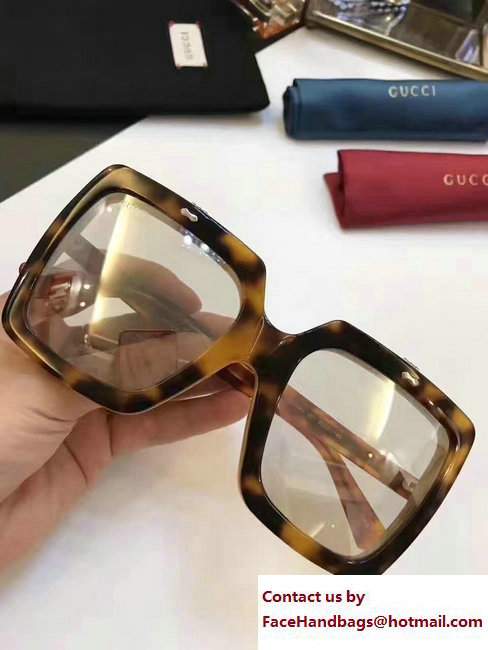 Gucci Oversize Square-Frame Acetate Sunglasses 463262 01 2017 - Click Image to Close