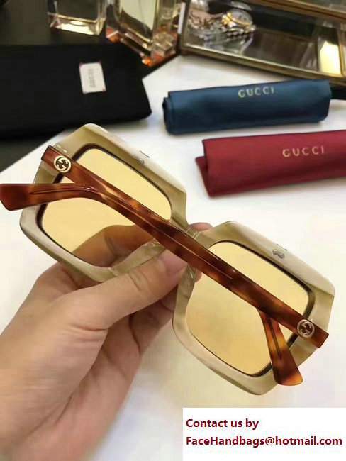 Gucci Oversize Square-Frame Acetate Sunglasses 463262 02 2017