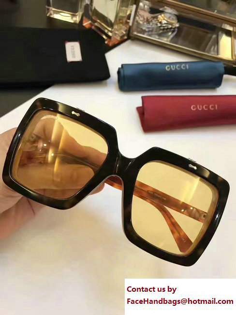 Gucci Oversize Square-Frame Acetate Sunglasses 463262 02 2017