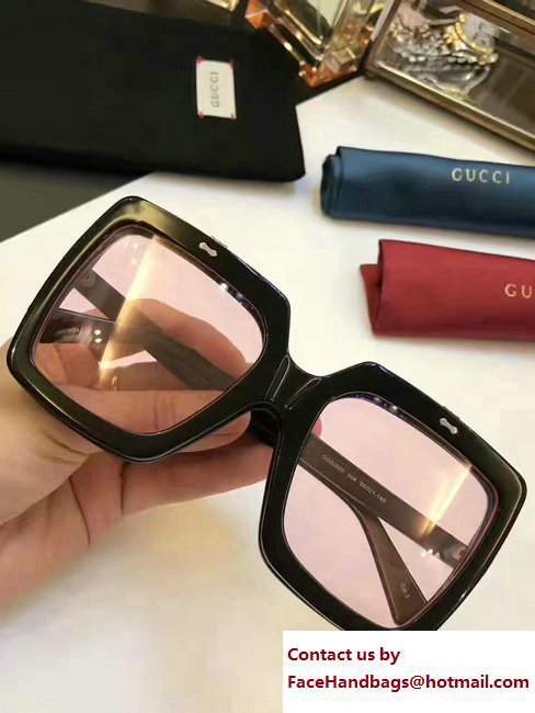 Gucci Oversize Square-Frame Acetate Sunglasses 463262 03 2017