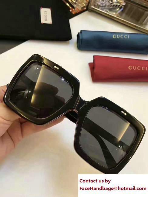 Gucci Oversize Square-Frame Acetate Sunglasses 463262 04 2017