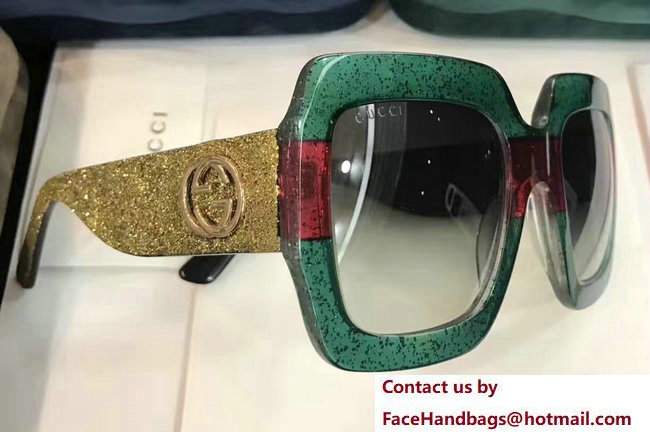 Gucci Oversize Square-Frame Acetate Sunglasses 470456 01 2017 - Click Image to Close