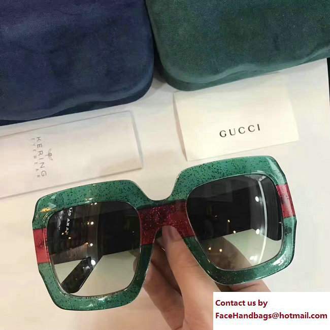 Gucci Oversize Square-Frame Acetate Sunglasses 470456 01 2017 - Click Image to Close