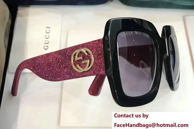 Gucci Oversize Square-Frame Acetate Sunglasses 470456 02 2017 - Click Image to Close