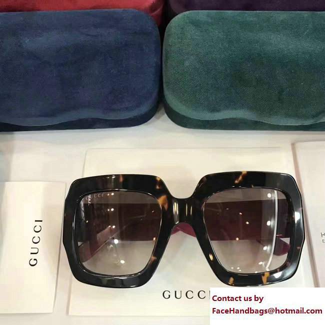 Gucci Oversize Square-Frame Acetate Sunglasses 470456 03 2017