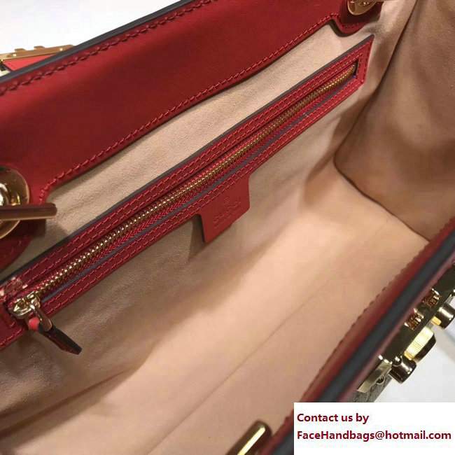 Gucci Padlock GG Supreme Canvas Shoulder Medium Bag 479197 Red 2017 - Click Image to Close